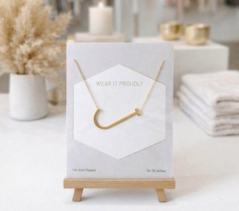 Wishbonne 14K Gold Dipped J Initial Necklace New